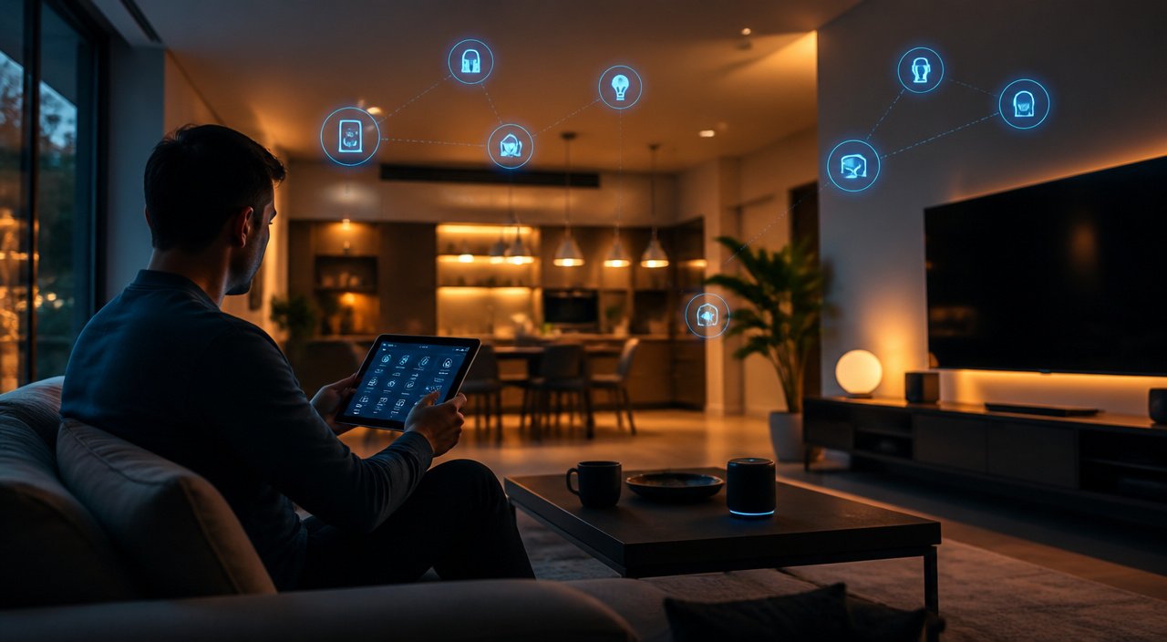 Connected devices in a comfortable living room